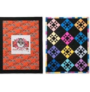 Vtg Cincinnati Bengals 1988 Super Bowl Shuffle Quilt Patterns Blanket 33"× 44"